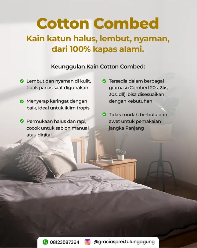 <p>Gracia Sprei Tulungagung pakai bahan cotton com